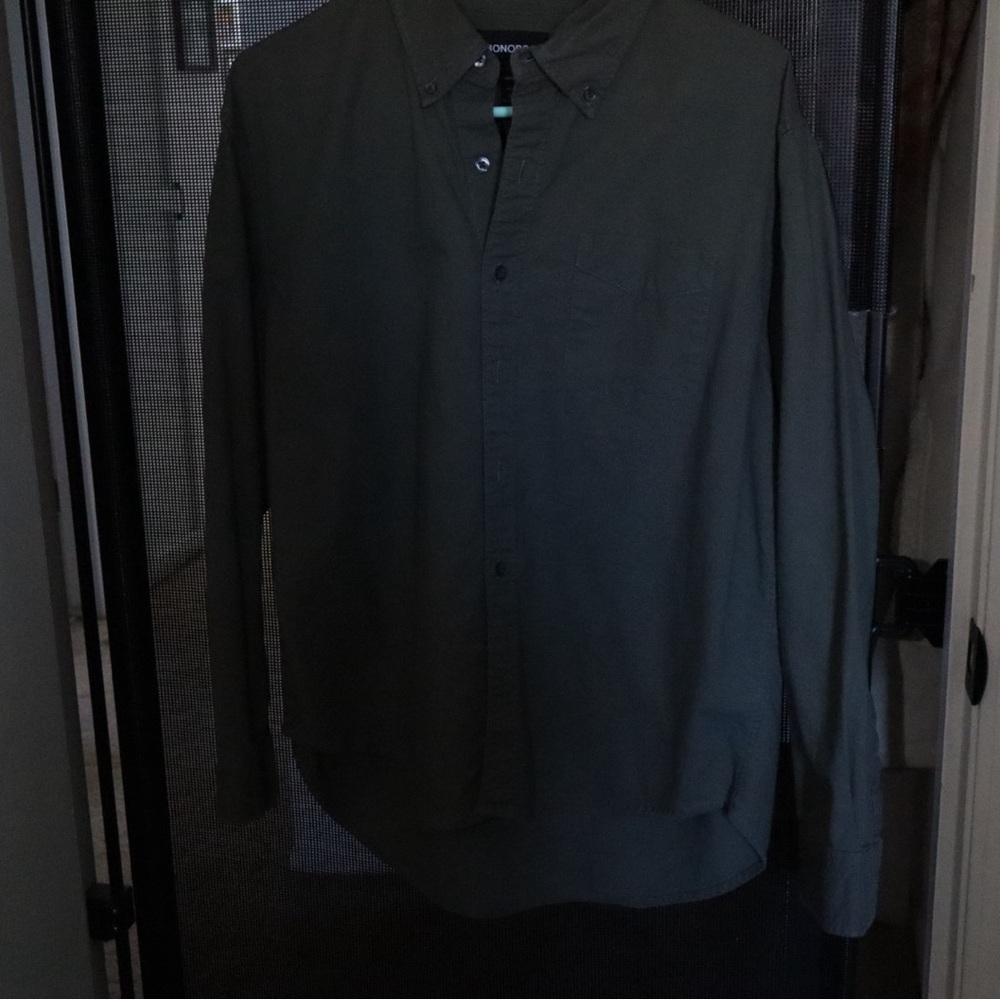 Bonobos Olive Green Long-Sleeve Button-Down Shirt